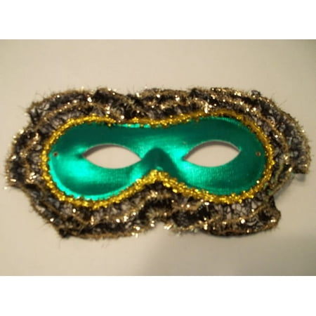 Lace Trim Mardi Gras Prom Masquerade Ball Party Green Lamai