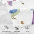 thumbnail image 5 of Ryvnso Unicorn and Stars Cotton Hand Towels Sets Face Towel 2 PCs Bathroom Decorative, 5 of 7