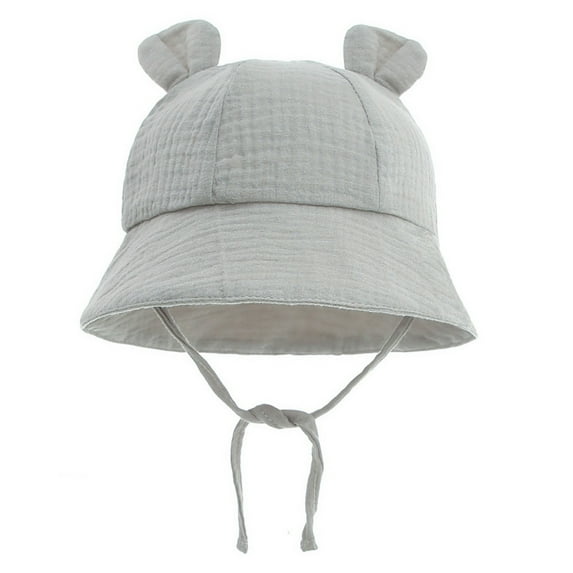 Krdevn Kids' Bear Ear Sun Hat, Adjustable Breathable Fisherman Cap, Lightweight Summer Hat for Beach & Outdoor Play,3-12 Months
