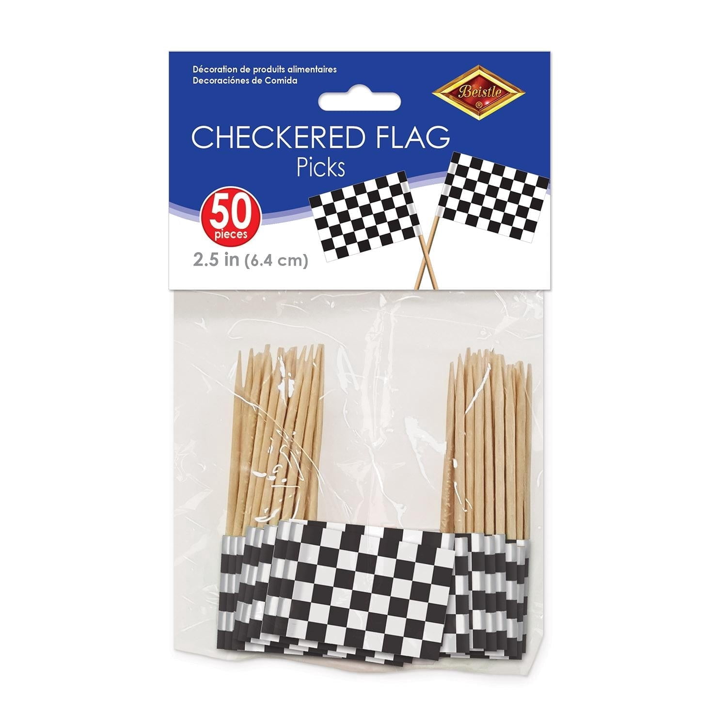 600 Pack Beistle Checkered Flag Party Picks