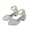 Silver, variant on Girls Sandals With Crystal Pearl Decoration High Heels Cloth Upper Rubber Sole Stage Performance Footwear For Kids Ages 4 To 16