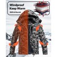 thumbnail image 4 of Tyhengta Men's Winter Skiing Jackets Water Resistant Fleece Coats Insulated Thermal Snowboard Jacket Parka Raincoat with Hood Camouflage army green S, 4 of 6