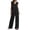 #0306-Black, variant on Women's Loungewear Sets Vertical Stripe Sleeveless V Neck Top And Wide Leg Pants Two Piece Outfits Daily Wear Lightweight Breathable Loose Fit Sets Gift
