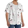 thumbnail image 2 of Goofa Cute Poodle Dog Printed Men's Casual Short-sleeved Shirt,Lightweight Breathable Button-down,Summer Casual men's top,Versatile Fashion shirt-Medium, 2 of 7