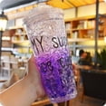 thumbnail image 1 of Ice Cup Creative Summer Ice Cup Double-layer with Straw with Cover Plastic Water Cup Refrigerat, 1 of 1