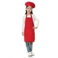thumbnail image 1 of TOPTIE Kids Apron and Chef Hat Set, Adjustable Cotton Child Cooking Kitchen Apron, S-XXL-Red-XL, 1 of 8