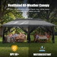thumbnail image 2 of HOTEEL Pop Up Gazebo Patio Outdoor Canopy Tent with Netting, Vented Top, Adjustable Height and 240 sq ft of Shade for Garden, Party, Backyard, Gray, 2 of 9