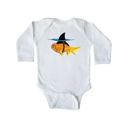 

Inktastic Funny Goldfish with Shark Fin Gift Baby Boy or Baby Girl Long Sleeve Bodysuit