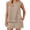 Light Khaki, variant on Two Piece Sets for Women Summer Lounge Set Casual Sleeveless Crewneck Tops and Drawstring Short Outfits Tracksuit Side Slits