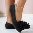 thumbnail image 5 of Lenago Bowknot Flower Flat Shoes for Women Slip On Low Wedge Casual Walking Shoes with Arch Support Summer Beach Fashion Shoes Footwear Black Size-9.5, 5 of 10