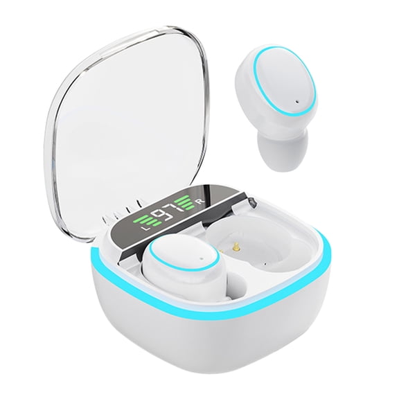 True Wireless Earbuds, In Ear Bluetooth Headphones with IPX4 Water Resistance and Charging Case for Music, Calls, Sports and Commuting, White