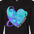 thumbnail image 4 of Inktastic Suicide Prevention Awareness Purple and Teal Heart Ribbon Long Sleeve T-Shirt, 4 of 5