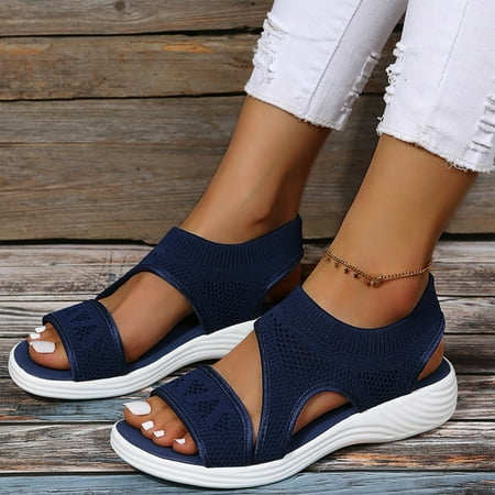 

Women s Solid Casual Vacation Open Toe Flat Beach Sandals
