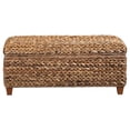 thumbnail image 3 of Laughton Hand-Woven Banana Leaf Storage Bench Amber, 3 of 7