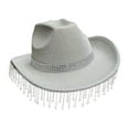 thumbnail image 2 of Cowboy Hat Cowgirl Sombrero de sombrero de decoración de la foto con borde con borde para la fiesta de la boda Fiesta de rendimiento Halloween Outdoor, 2 of 8