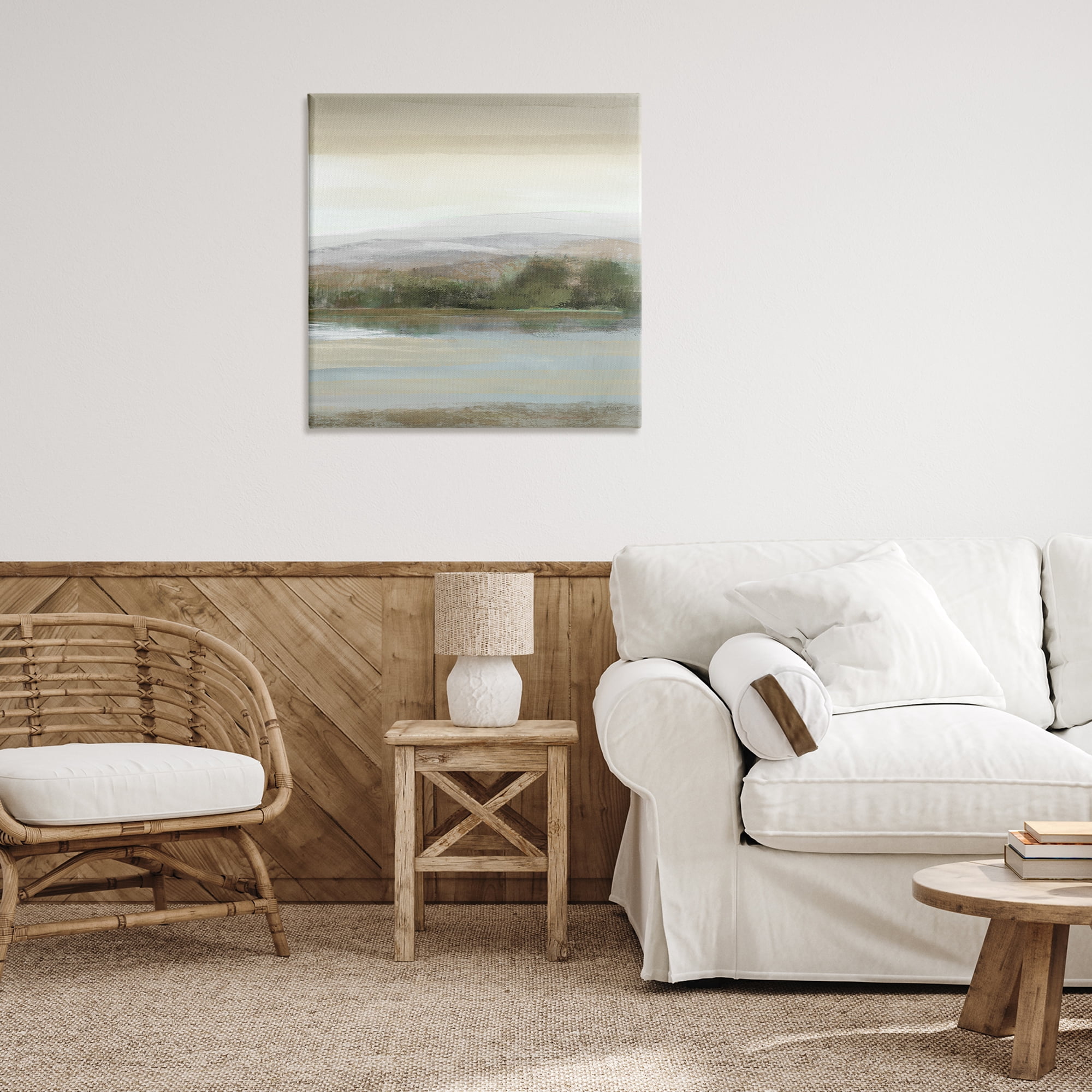 Stupell Industries Lake View Atmosphere Landscape Painting Gallery Wrapped Canvas Art Print Wall Art, 30 x 30