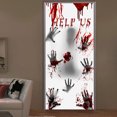 thumbnail image 4 of Cortina de ventana grande de 30 x 60 pulgadas, agrega terror a tu decoración, cubierta de puerta con huella de mano sangrienta espeluznante para Halloween, 4 of 8