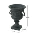 thumbnail image 6 of Noble House Buena Outdoor Cast Stone Garden Urn Planter in Antique Black, 6 of 7