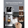 thumbnail image 7 of Espresso Machine, 20 Bar Espresso Maker Milk Frother & LCD Panel, Hot & Iced Coffee Machine, Stainless Steel Espresso Coffee Machine with 41oz Water for Cappuccino, Latte, 7 of 7