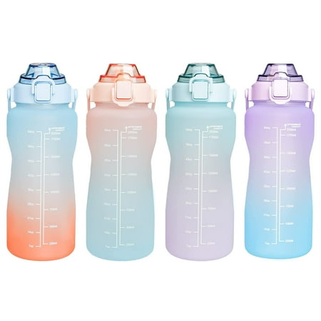 

2 Litre Water Bottle with Straw - Half Gallon Motivational Water Bottle with Time Marker - Large Leak Proof Water Jug for Women Men BPA Free Reusable Water Bottle for Gym Outdoor Sport Home