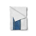 thumbnail image 2 of Letter U Soft Flannel Fleece Throw Blanket, Denim Letter Alphabet Design with Realistic Looking Texture Stitches Image, Cozy Plush for Indoor and Outdoor Use, 50" x 60", Blue Yellow, by Ambesonne, 2 of 6