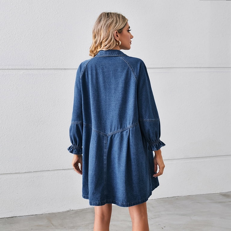 white christmas dresses Seventies Infinity Denim Applique Patchwork Dress main image 0