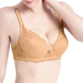 thumbnail image 2 of YWDJ Bras for Women Plus Size Comfy Bras Underwire Lounge Bras Spaghetti Straps Half Cup Push up Wrap Comfortable Bras Padded Comfy Bras Solid Bras Orange M, 2 of 9