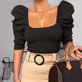 thumbnail image 2 of QLEICOM Womens Summer Tops Oversized T-shirts Slim Fit Comfortable Short Sleeve Solid Color Round Neck Casual Loose Tunic Tank Tops Women Shirts Blouses Black S, 2 of 6