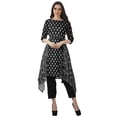 thumbnail image 2 of Moomaya Printed Traditional Clothing Womens Asymmetric Kurti Kurta With Pant Set, 2 of 6