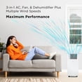 thumbnail image 2 of TCL 6,000 BTU 9,500 BTU ASHRAE Smart Portable AC Unit, White, 250 Sq. Ft., H6P44W, 2 of 19