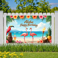 thumbnail image 5 of Beach Flamingo Banner Tropical Aloha Birthday Island Party Decor for Luau Celebration Summer Vacation Photo Booth, 5 of 7