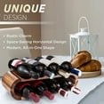 thumbnail image 6 of Wine Racks Countertop Bottle Holder- 2 Tier 8 Bottle Wood Wine Storage Racks Small Wine Rack Organizer Rustic Wine Rack, 6 of 7