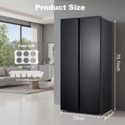 15.6 Cu. Ft. Black Stainless Steel Side-by-Side Refrigerator - Independent Left Freezer & Right Fridge Temperature Control