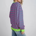 thumbnail image 3 of HAiming Women Plus Size Striped Sweatshirt Casual Long Sleeve Crewneck Pullover Top Fall Loose Oversized Workout Shirt, 3 of 6