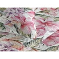 thumbnail image 3 of Ambesonne Tropical Quilted Bedspread Set 3 Pcs, Flora Art Exotic Foliage, Twin, Dark Coral Fawn and Sepia, 3 of 4