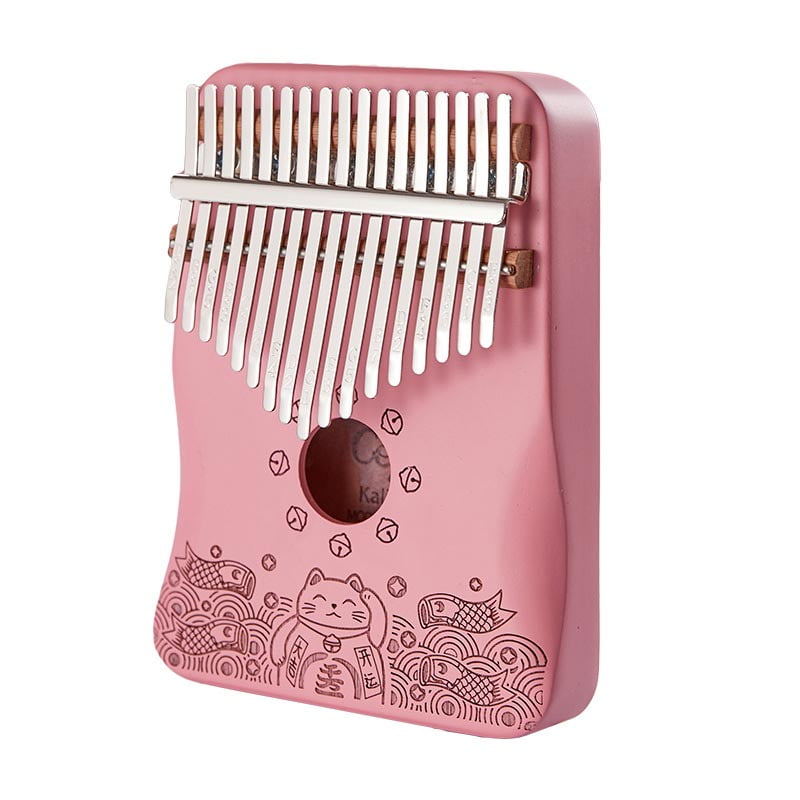 Kalimba 17Key Pink Thumb Piano Mahogany Professional Marimbas Finger