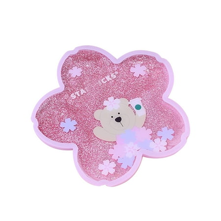 

Cute Silicone Coaster Non Slip Ocean Rainbow Quicksand Coasters