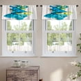 thumbnail image 2 of LALILO Kitchen Curtain Valance Ink Water Splash Green And Rod Pocket Window Curtain 52"x 18" Set of 2, 2 of 5