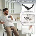 thumbnail image 4 of PUKAMI Counter Height Bar Stools Set of 2,Barstools with Back,Faux Leather Counter Stools for Kitchen Island,Modern Bar Chairs with Metal Legs (White, 30"), 4 of 7