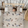 thumbnail image 3 of Cute Cartoon Dachshund Duvet Cover and Pillowcase Set for Single Bedding, Bedroom Accessories for Kids Teens, 3 of 5