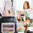 thumbnail image 2 of Dteck for iPad 10th Generation Case 2022 10.9 Inch with Soft TPU Screen Protector, Heavy Duty Rugged Protective Kids 10th Gen iPad Cover with Rotating Stand Hand/Shoulder Strap,Rainbow Rosegold, 2 of 6