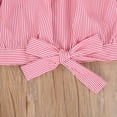 thumbnail image 4 of Kids Little Girls Off Shoulder Tops, Long Sleeve Striped Print Tie Knot Front Loose Shirts, 4 of 5