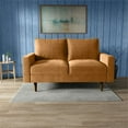 thumbnail image 5 of Enor Furniture Fieldstone 58" Square Arm Modern Velvet Loveseat in Ginger Brown, 5 of 7
