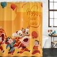 thumbnail image 2 of Happy New Year Bathroom Shower Curtains with 12 Hooks Waterproof Shower Curtain for Stalls and Bathtubs Spring Festival Red Yellow Dragon Dance Decorative Bathroom Privacy Curtain 36x78 Inches, 2 of 9