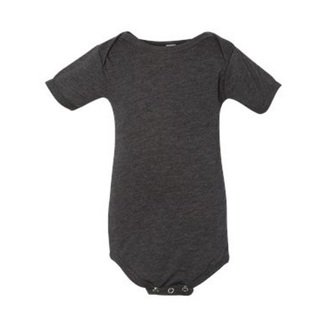 BELLA+CANVAS T-Shirt à Manches Courtes pour Bébé, 612, Noir Charbon Triblend