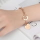 thumbnail image 4 of Pulsera de eslabones grabados de acero inoxidable con hebilla OT para mujeres y niñas, 4 of 7