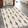 thumbnail image 2 of Abstract Sharks Area Rugs 4x6 ft Vintage Brown Fish Simple Style Ocean Life Washable Rug Non Slip Indoor Carpet Absorbent Floor Mat for Living Room Bedroom Dining Room, 2 of 9