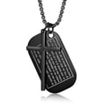thumbnail image 5 of Lord's Prayer Cross Dog Tag Necklace | Stainless Steel Engraved Cross Pendant | Black/Silver Religious Necklace for Men, Father's Day Gift, 5 of 8