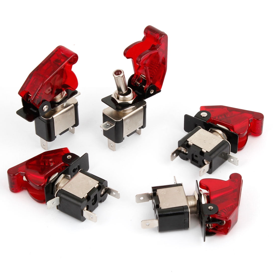 DC 12V 20A Red LED Illumination SPST ON/OFF Racing Car Toggle Switch 5