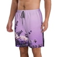 thumbnail image 2 of Fotbe Lavender Roses Arrangement Trajes de Baño Estampados para Hombre, Shorts de Verano de Secado Rápido, Ropa de Playa, Bañadores-3X-Large, 2 of 6